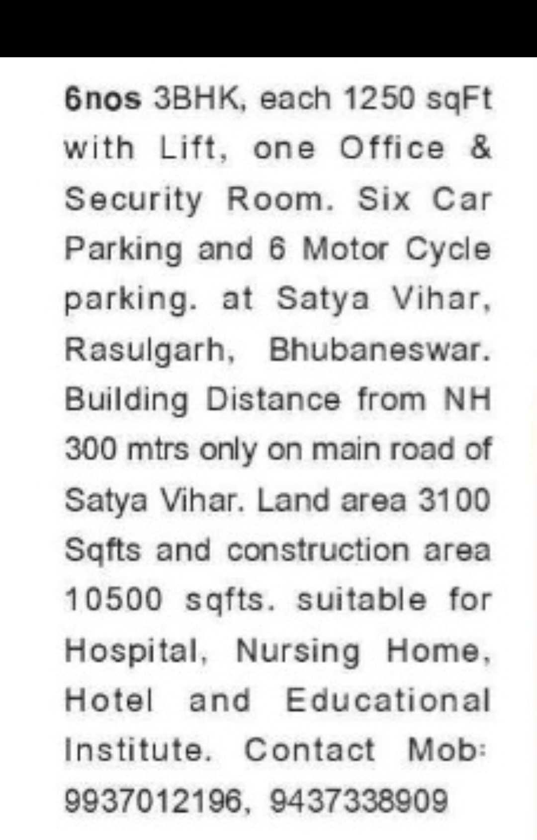 Commercial Building for Sale at Satya Vihar, Rasulgarh, Bhubaneswar