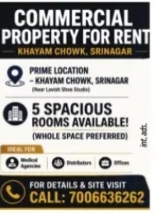 Commercial Property for Rent – Khayam Chowk, Srinagar