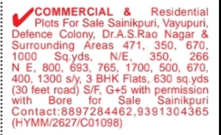 Commercial & Residential Plots for Sale – Sainikpuri & Surroundings