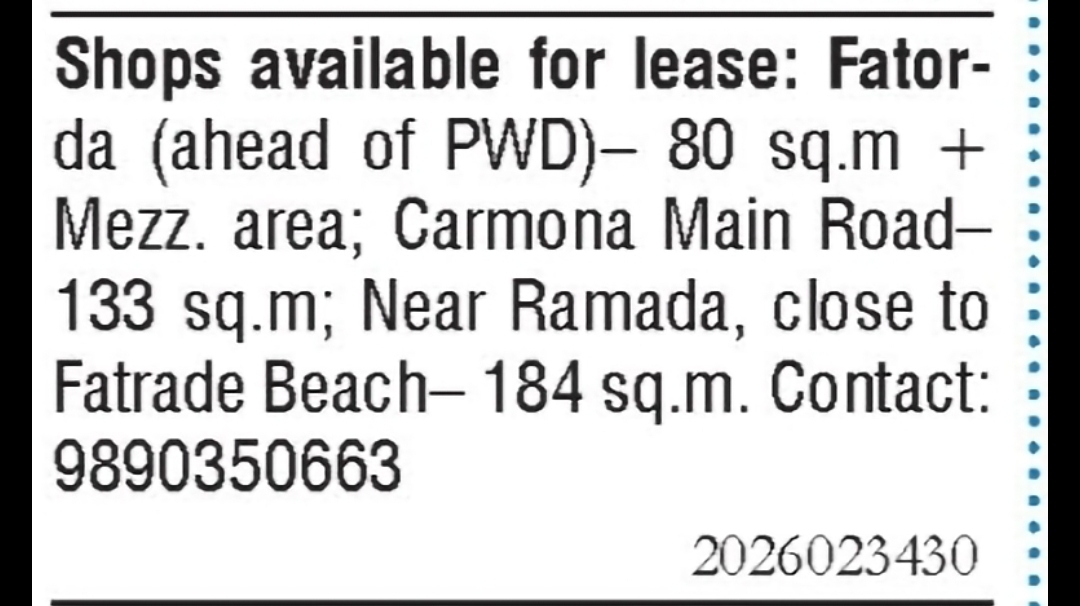 Commercial Shops Available for Lease