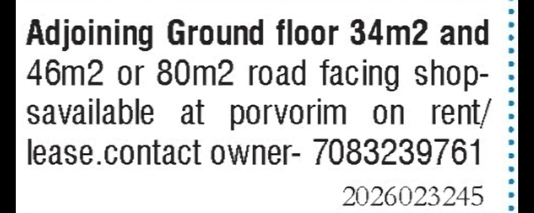 Commercial Shops Available for Rent/Lease