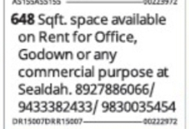 Commercial Space for Rent – Sealdah, Kolkata