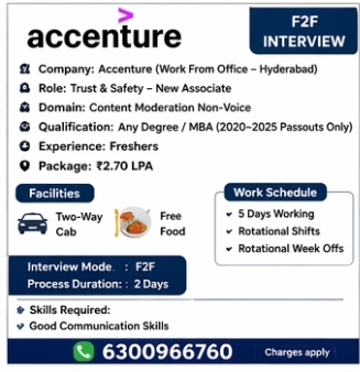 🏢 Company: Accenture (Work From Office – Hyderabad)