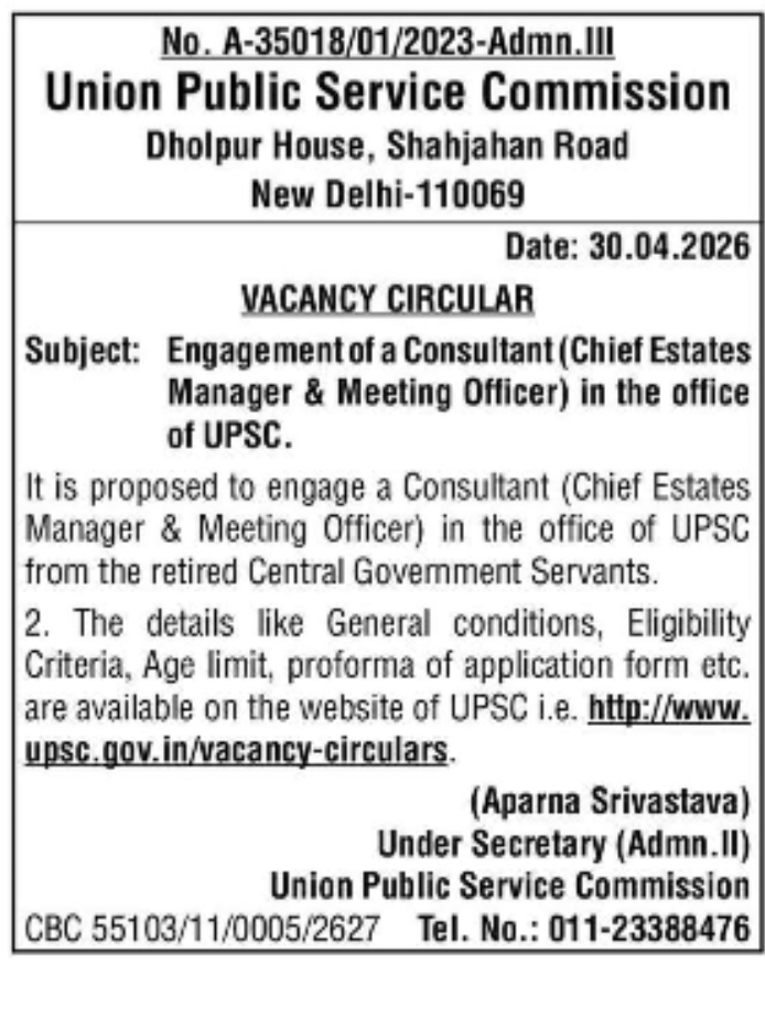 Consultant (Chief Estates Manager & Meeting Officer) – Vacancy Description