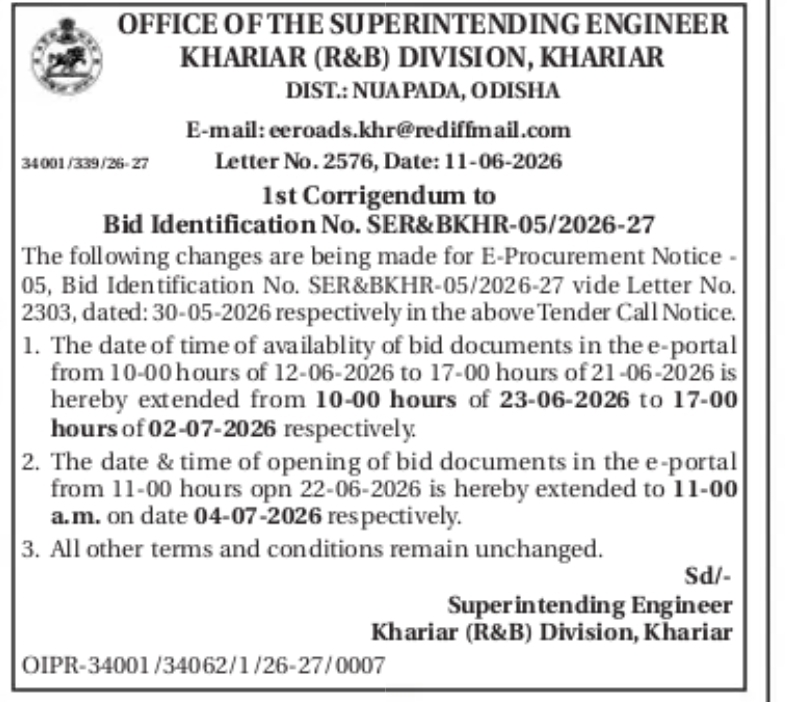 Corrigendum Notice