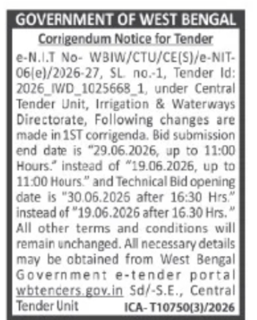 CORRIGENDUM NOTICE