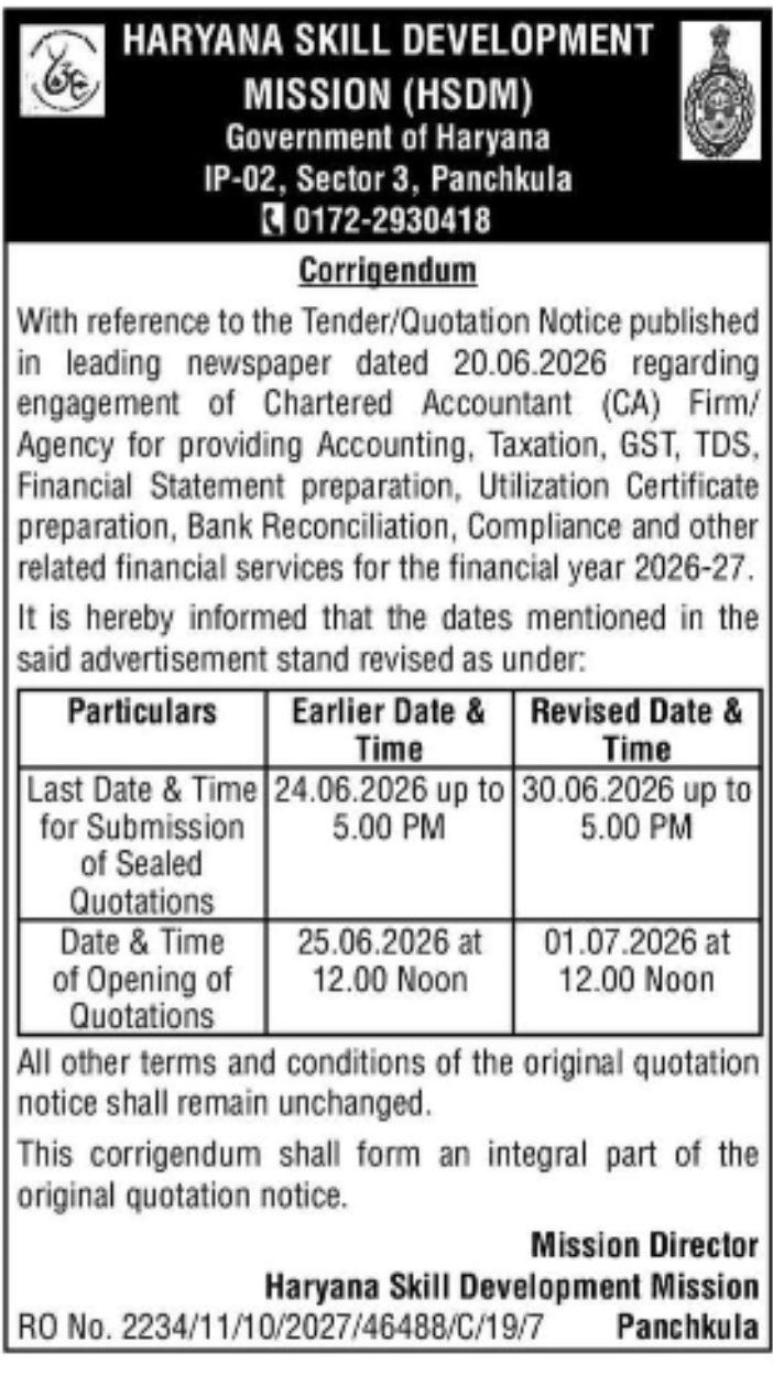 Corrigendum Notice