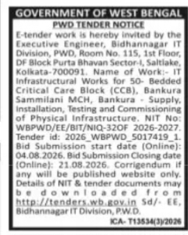 Critical Care Block Physical Infrastructure, Bankura