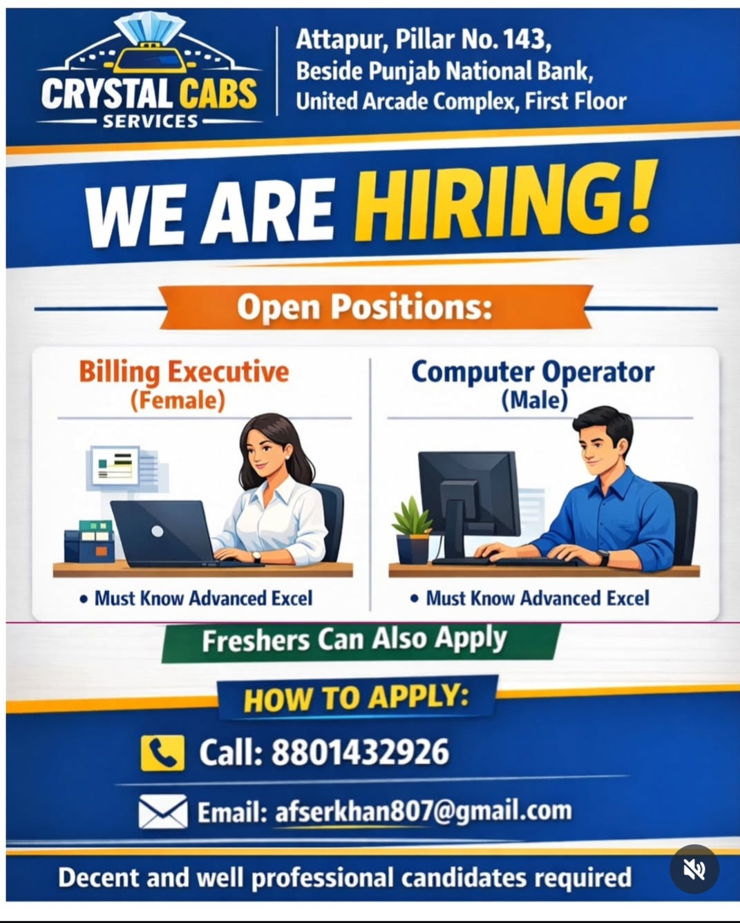 CRYSTAL CABS -SERVICES  WE ARE HIRING.