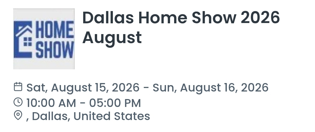 Dallas Home Show 2026 August