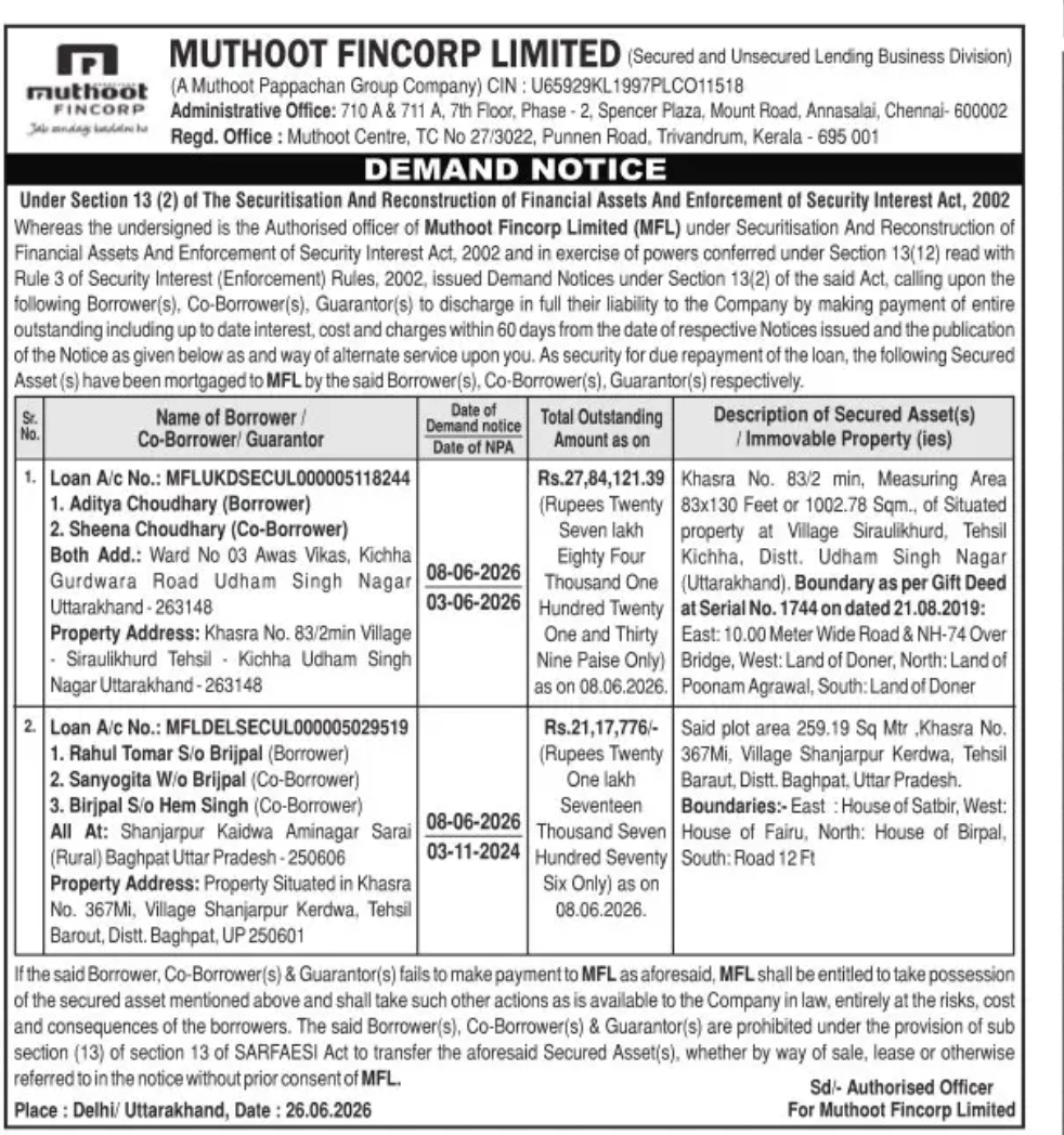 DEMAND NOTICE