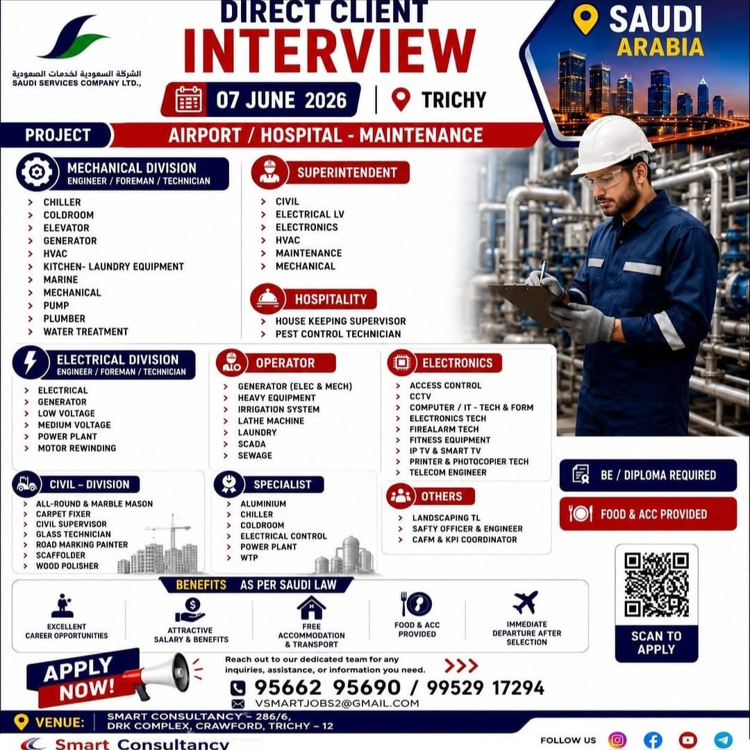 DIRECT CLIENT INTERVIEW – AIRPORT HOSPITAL MAINTENANCE (SAUDI ARABIA)