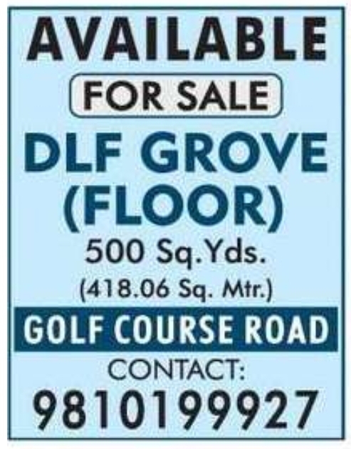 DLF Grove Floor – Golf Course Road (For Sale)