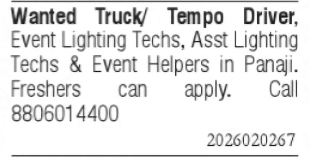 Drivers, Event Lighting Technicians & Helpers Required