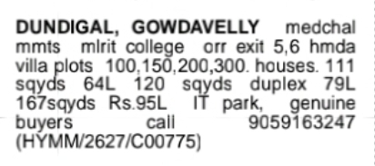 Dundigal & Gowdavelly – HMDA Villa Plots and Duplex Houses