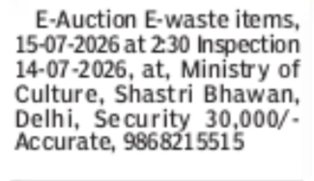 E-Auction Notice – E-Waste Items Auction