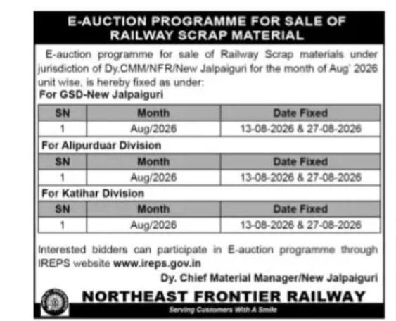 E-Auction Programme for Sale of Railway Scrap Material