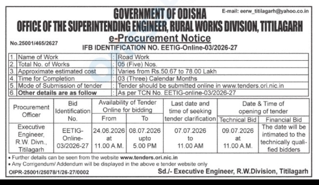 E-Procurement Notice