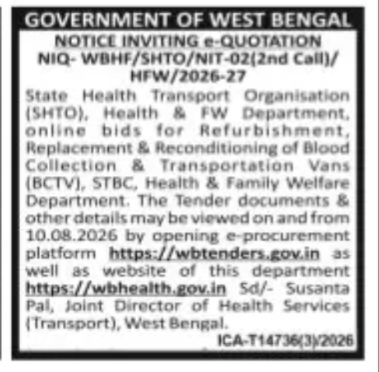 e-Quotation for Refurbishment of Blood Collection and Transportation Vans