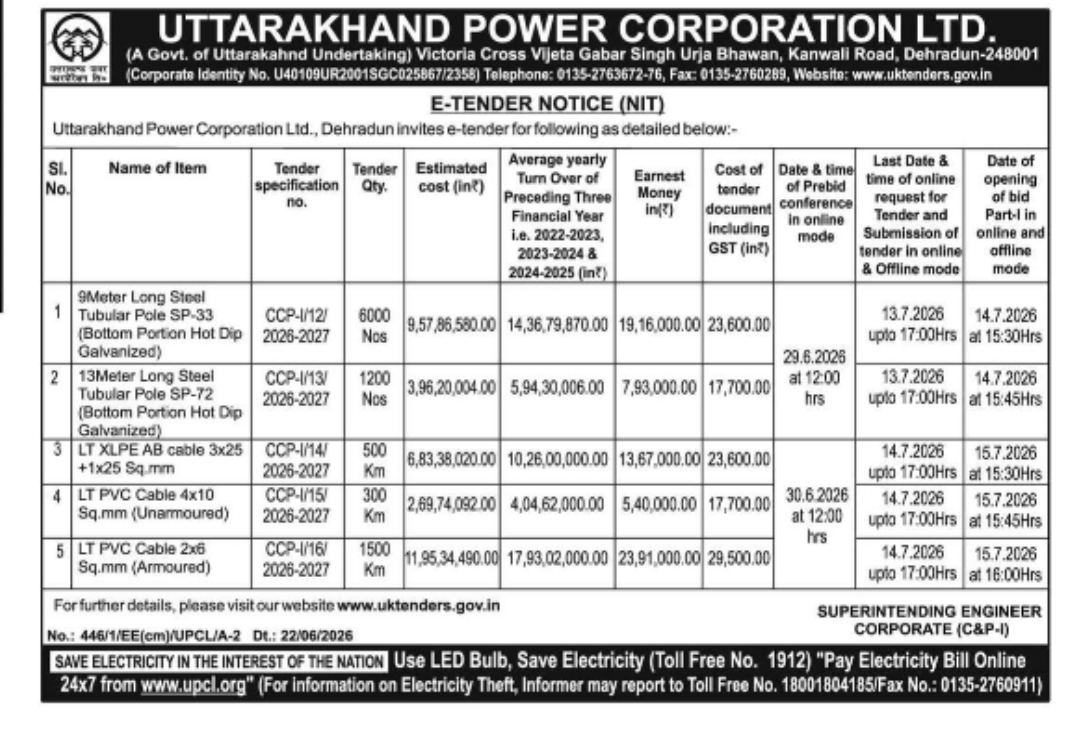 E-TENDER NOTICE