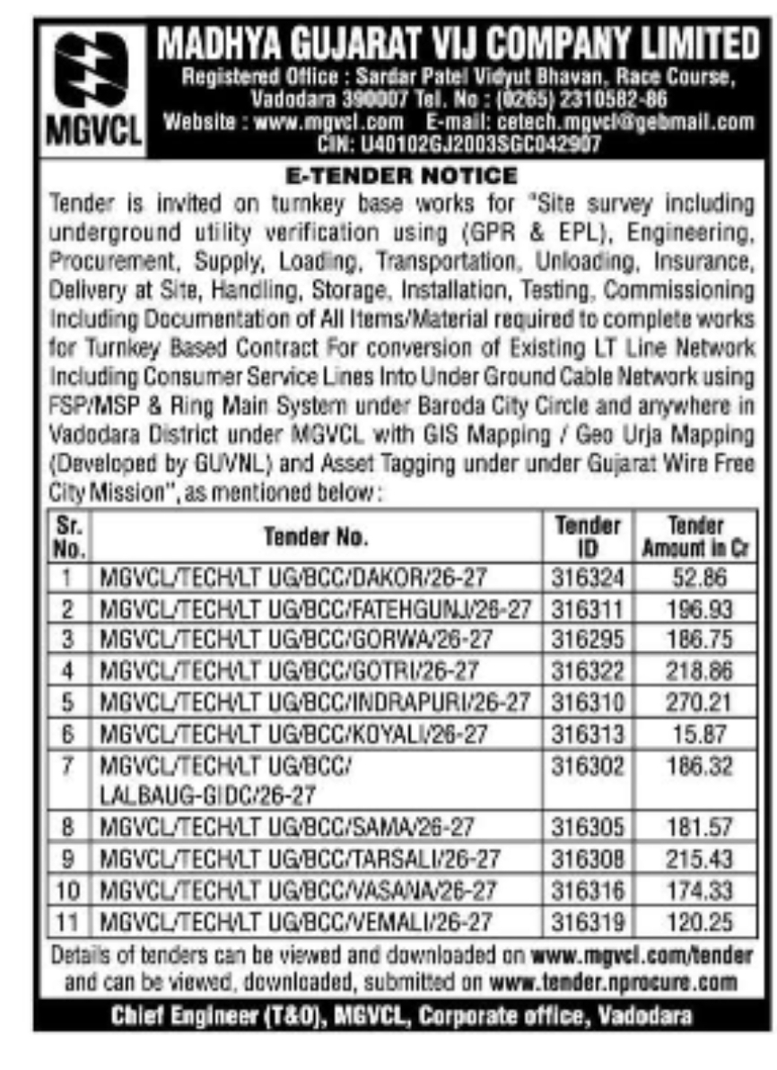 E-TENDER NOTICE