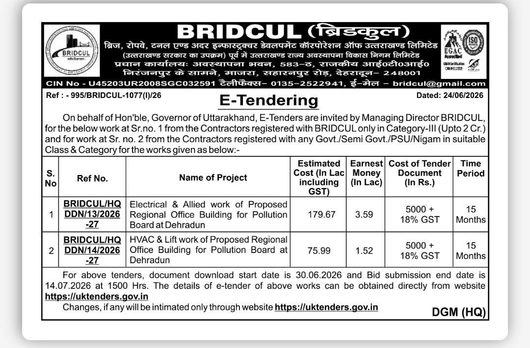 E-TENDER NOTICE