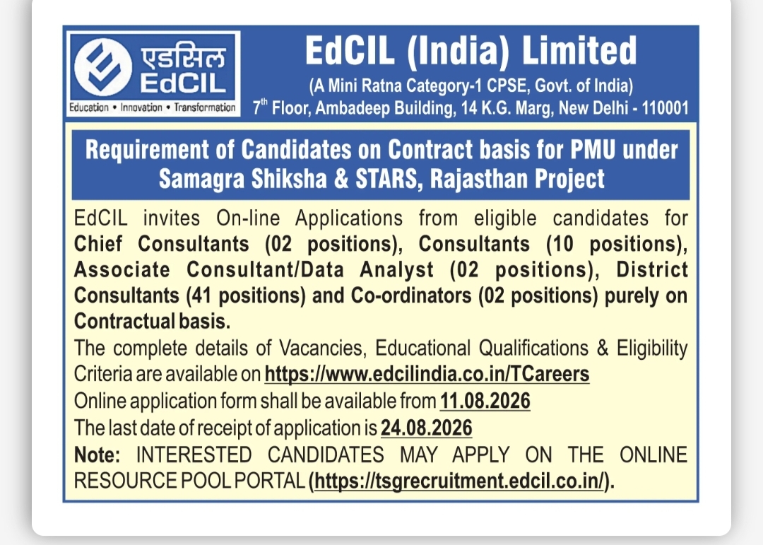 EdCIL Recruitment 2026 – Contractual Positions
