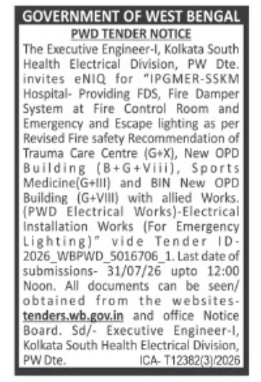 Emergency Lighting Installation at SSKM Hospital