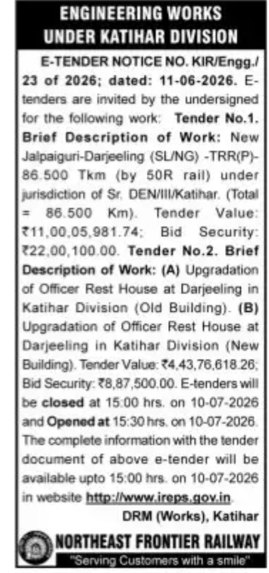 ENGINEERING WORKS UNDER KATIHAR DIVISION
