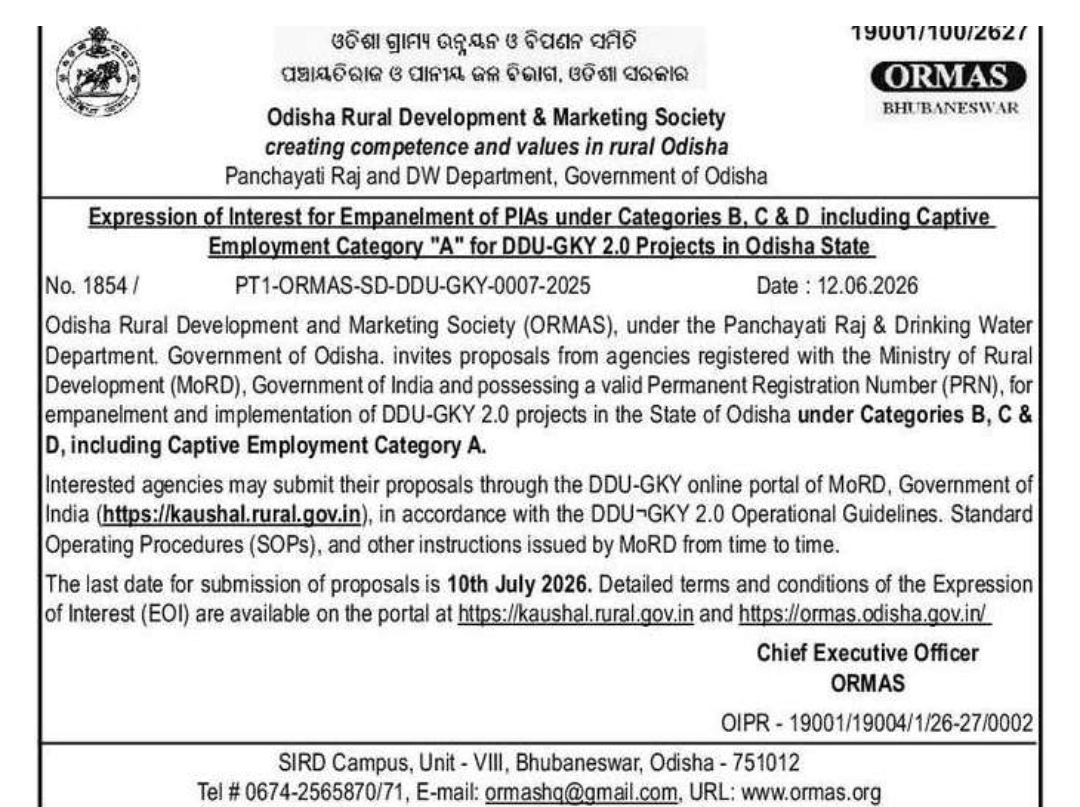 EXPRESSION OF INTEREST (EOI) – EMPANELMENT NOTICE