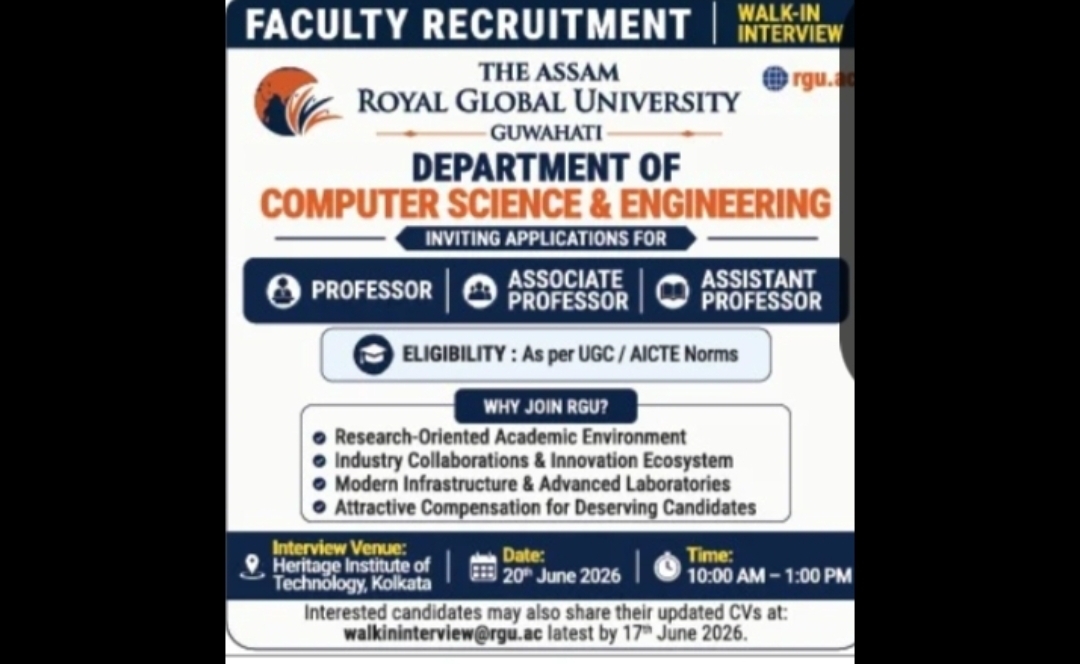 Faculty Recruitment – Computer Science & Engineering (Professor / Associate Professor / Assistant Professor)