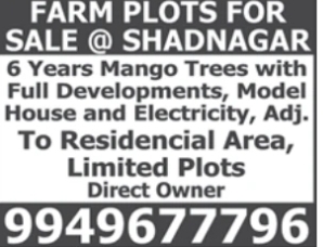 🌿 Farm Plots for Sale @ Shadnagar