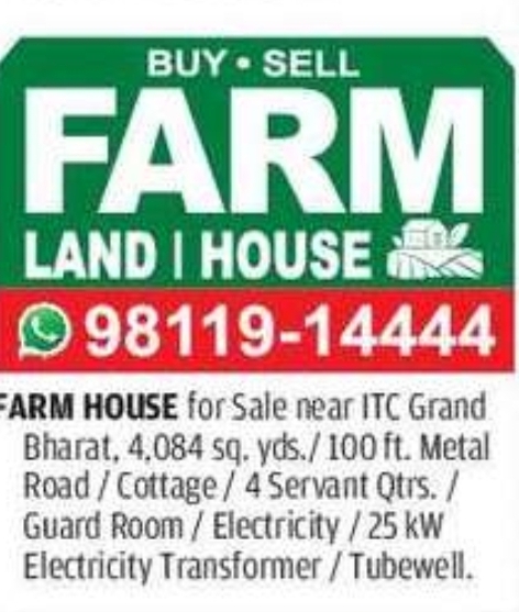 Farmhouse for Sale – Near ITC Grand Bharat, Gurgaon