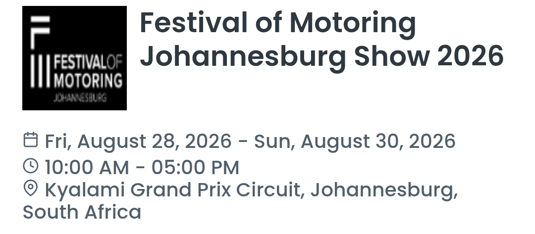 Festival of Motoring Johannesburg Show 2026