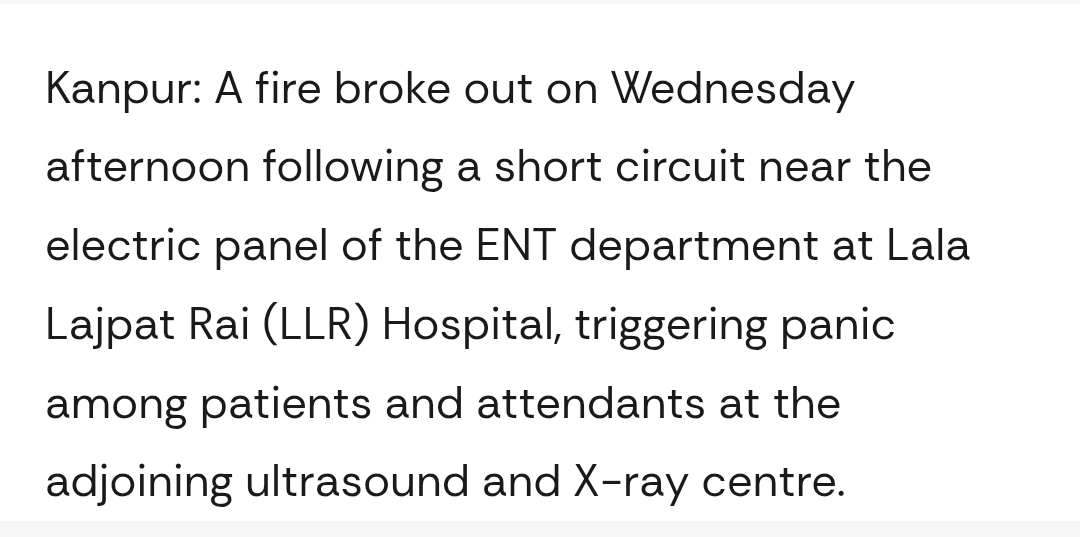 Fire at LLR Hospital; 100 patients evacuated