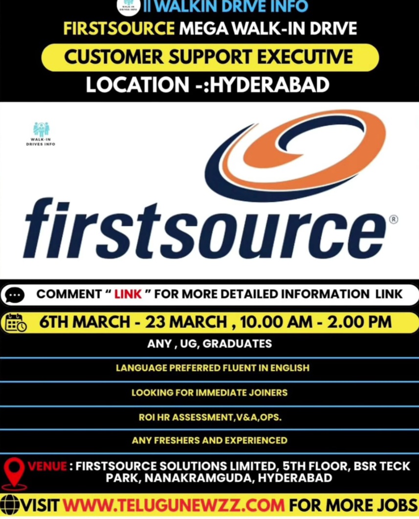 FIRSTSOURCE Mega Walk-In Drive – Hyderabad