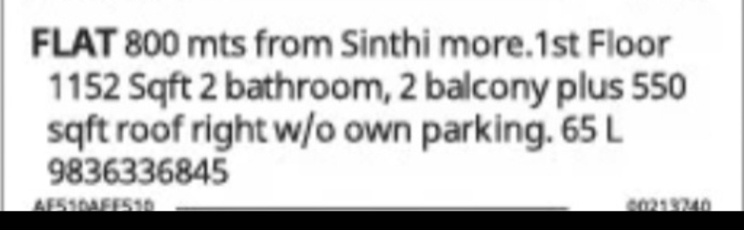 Flat for Sale – Near Sinthi More, West Bengal