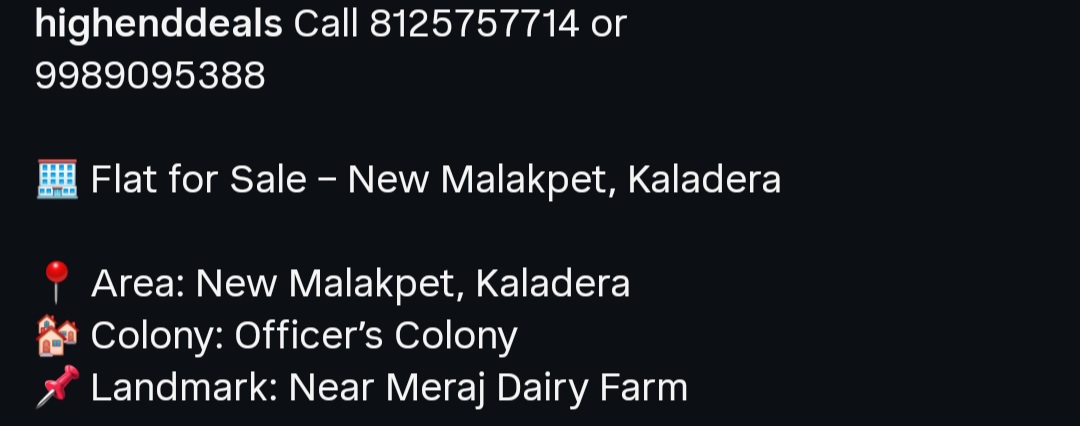Flat for Sale – New Malakpet, Kaladera