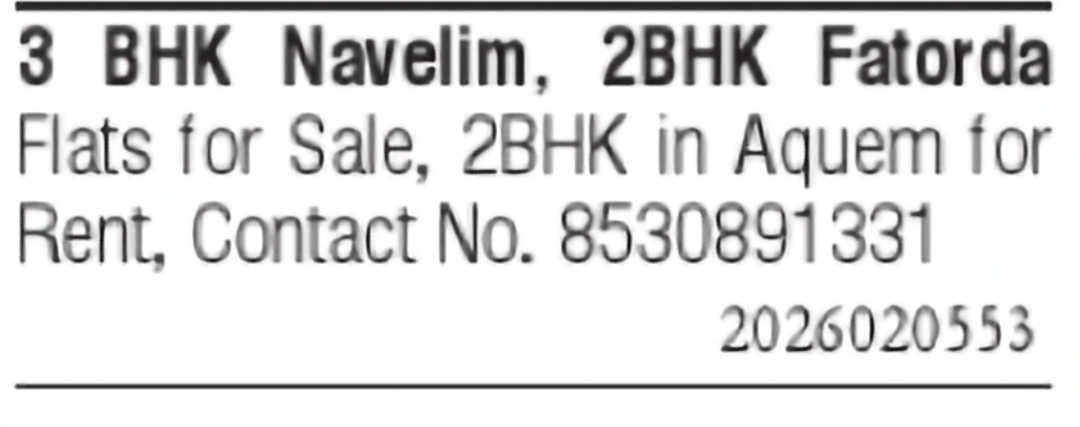Flats for Sale and Rent in Navelim, Fatorda & Aquem