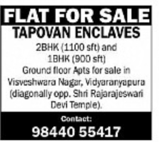 Flats for Sale at Tapovan Enclaves, Vidyaranyapura
