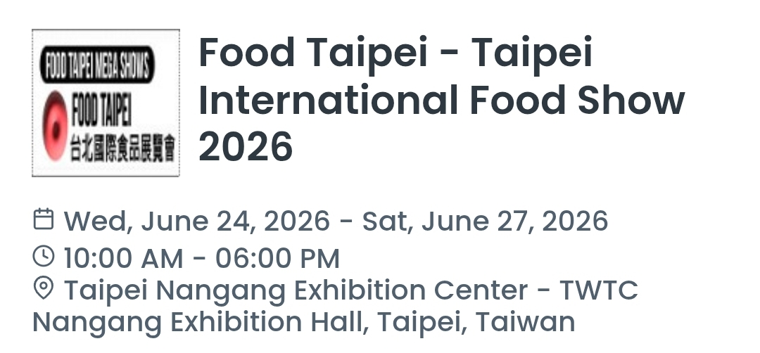 Food Taipei - Taipei International Food Show 2026