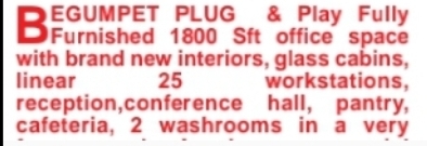 FOR RENT – BEGUMPET