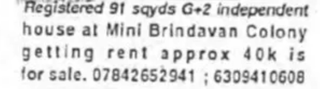 FOR SALE – INDEPENDENT HOUSE (G+2)