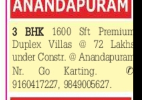 For Sale – Premium Duplex Villas @ Anandapuram