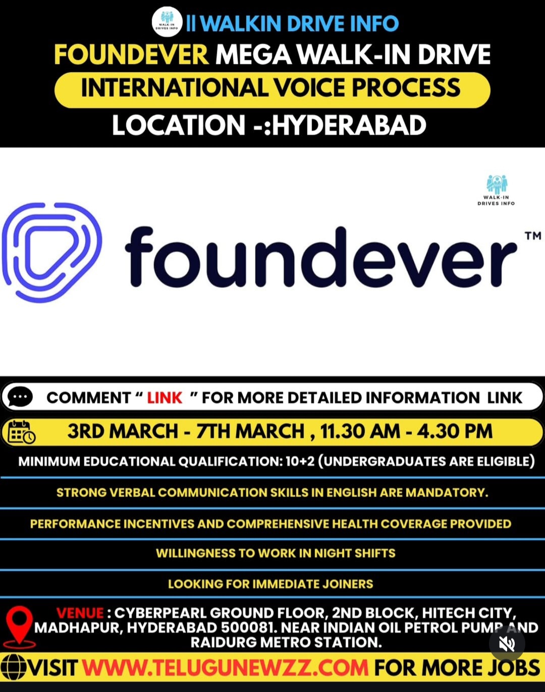 FOUNDEVER Mega Walk-In Drive – International Voice Process