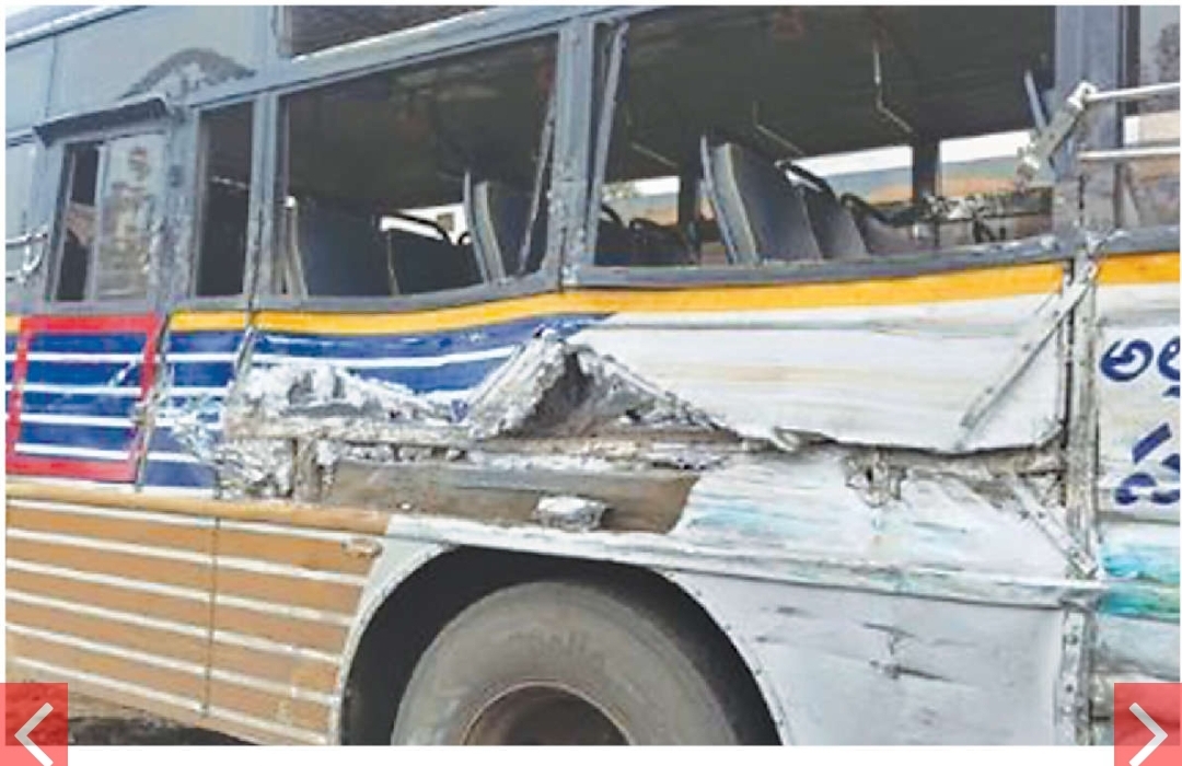 Four hurt in bus-lorry collision