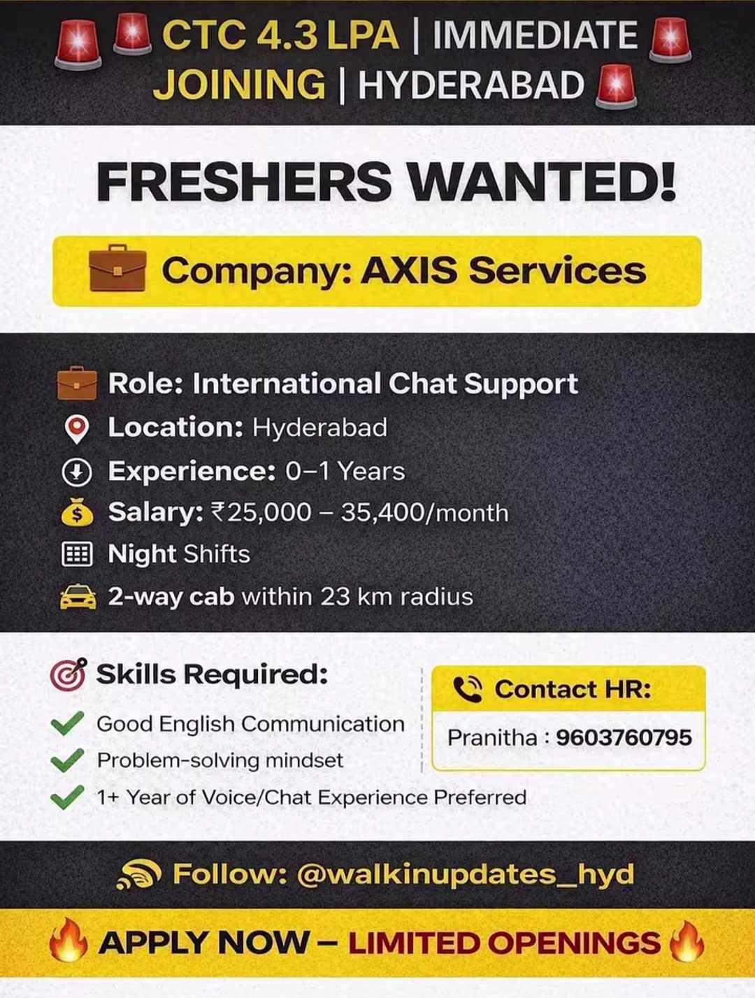 🚀 Freshers Hiring – Immediate Joining | Hyderabad