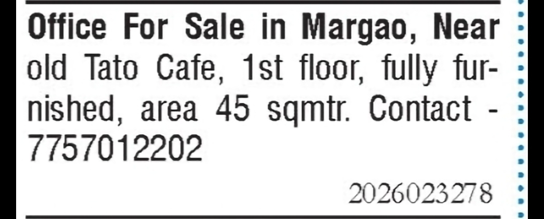 Fully Furnished Office for Sale