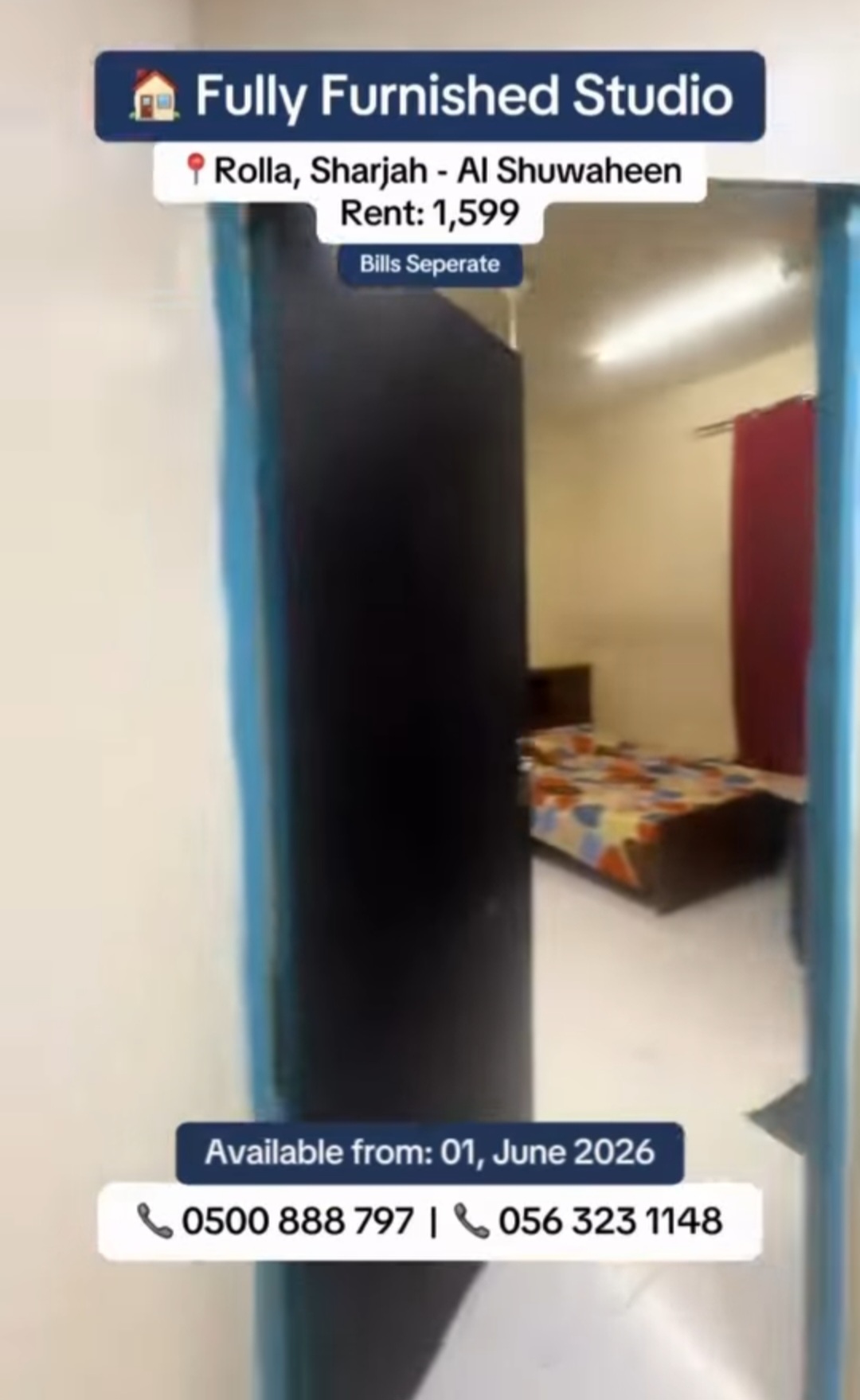 Fully Furnished Studio Available for Rent in Sharjah