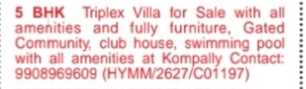 Fully Furnished Triplex Villa for Sale